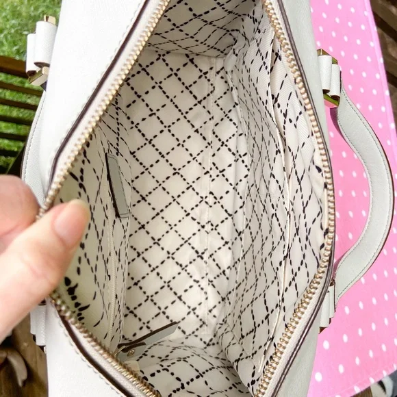 Kate Spade Light Smoke Gray Leather Structured Newbury Lane Satchel NWT - Picture 5 of 17